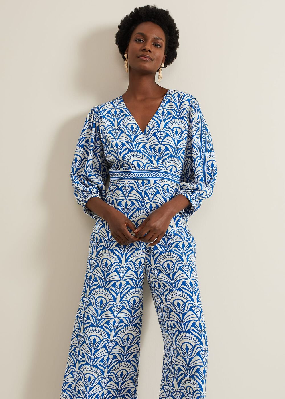 Amy Print V Neck Jumpsuit Multi-Coloured