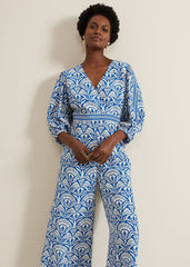 Amy Print V Neck Jumpsuit Multi-Coloured