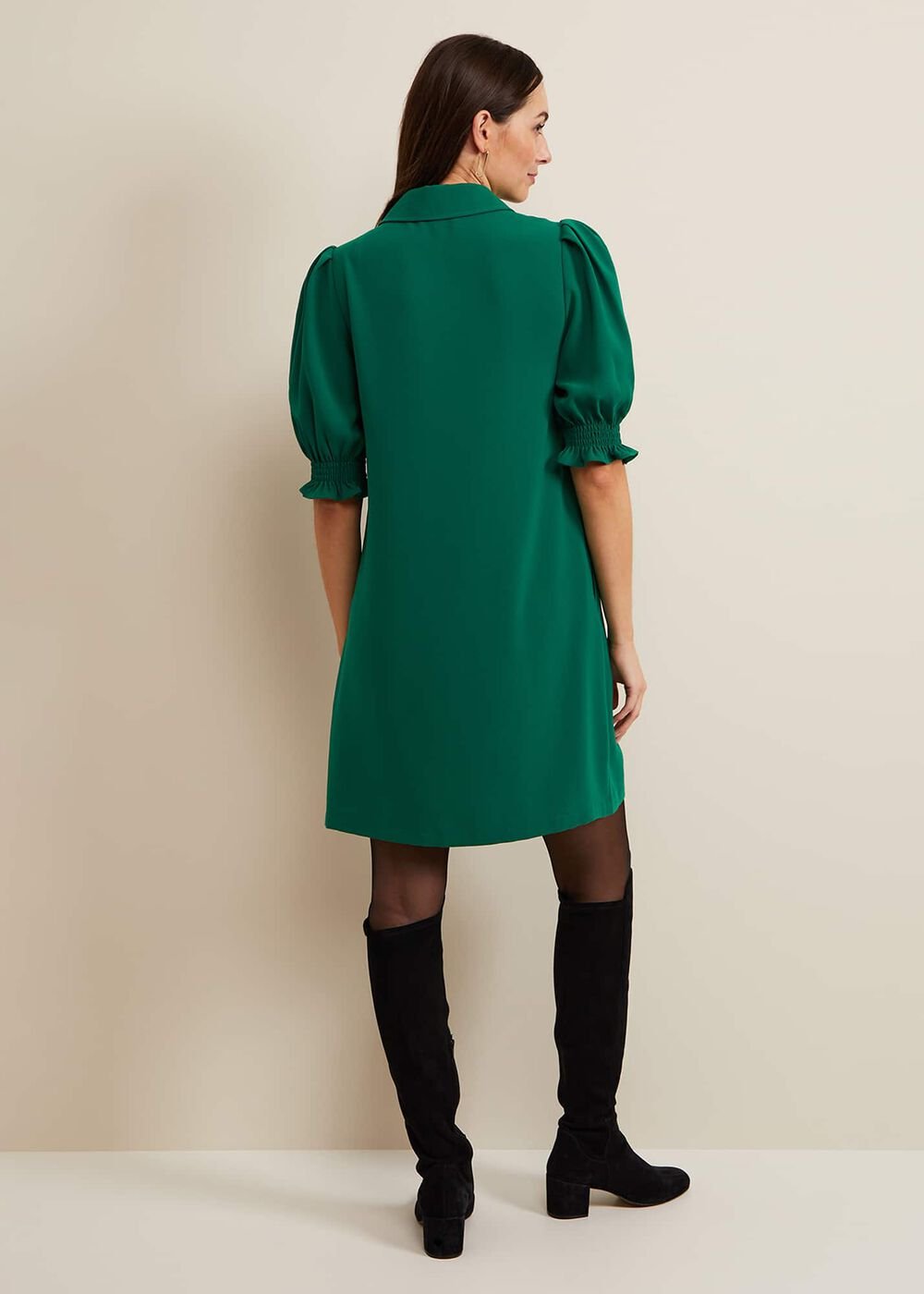 Candice Zip Swing Dress Green