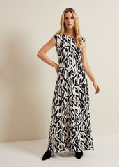 Kristy Geo Maxi Dress Black Multi