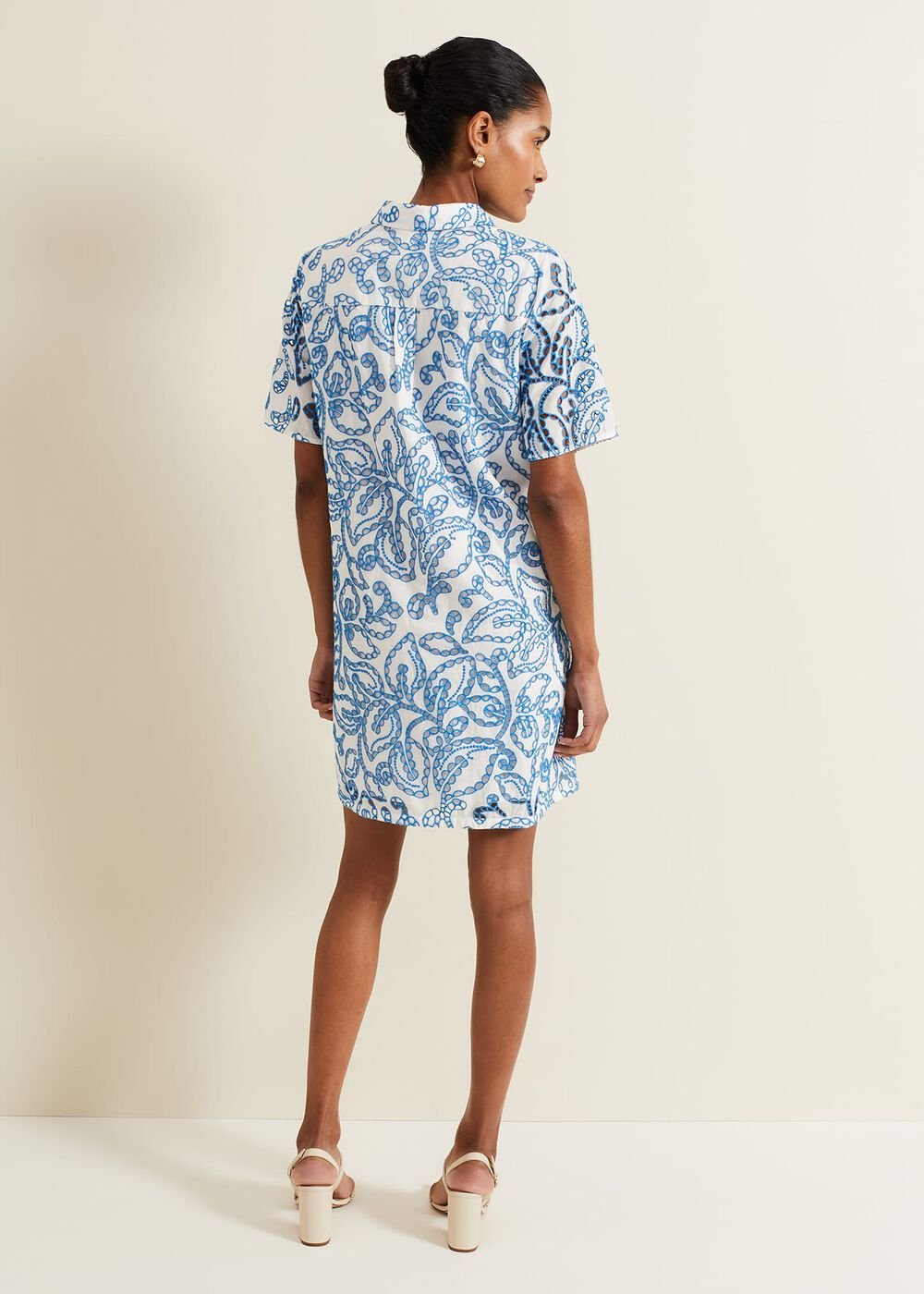 Nicky Broderie Swing Dress Blue