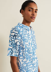 Nicky Broderie Swing Dress Blue