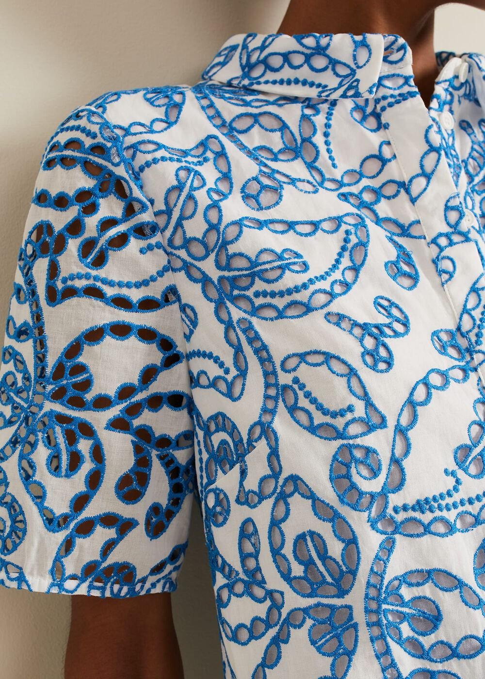 Nicky Broderie Swing Dress Blue