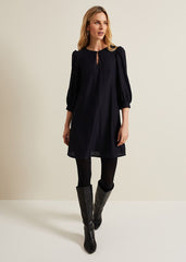 Dannie Textured Tunic Dress Navy
