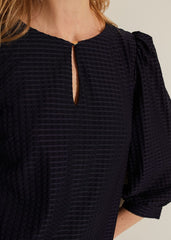Dannie Textured Tunic Dress Navy