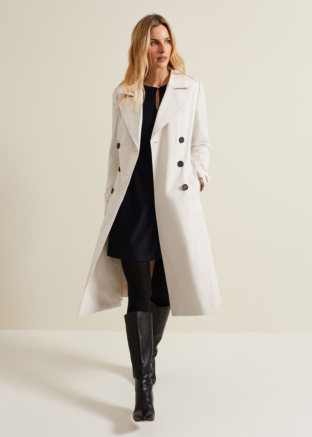 Dannie Textured Tunic Dress Navy