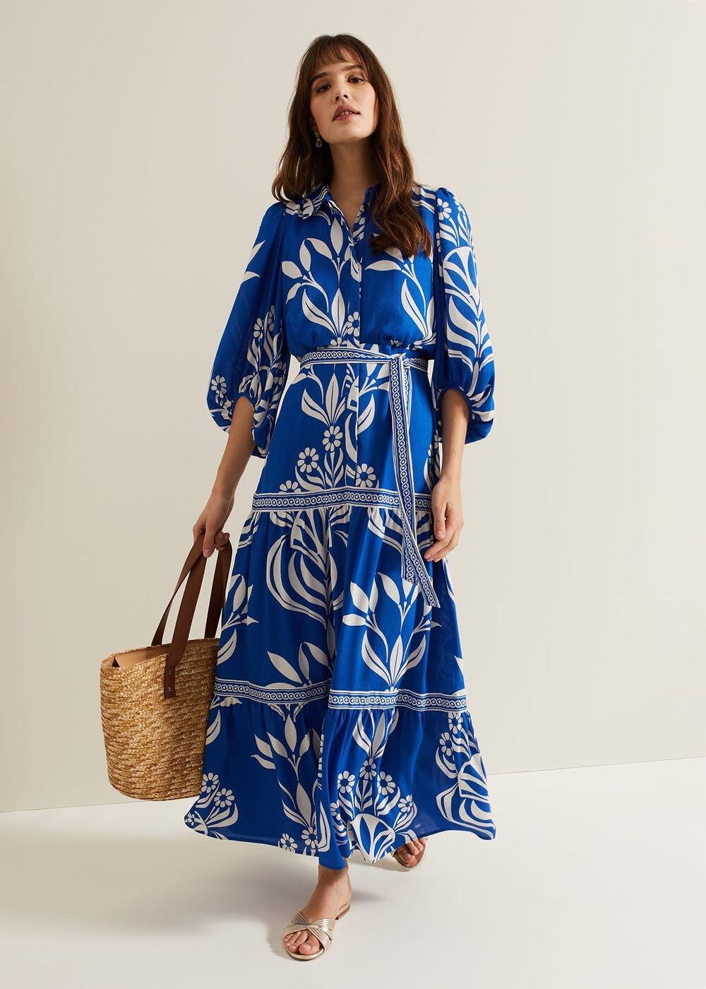 Coralie Print Shirt Midaxi Dress Multi-Coloured