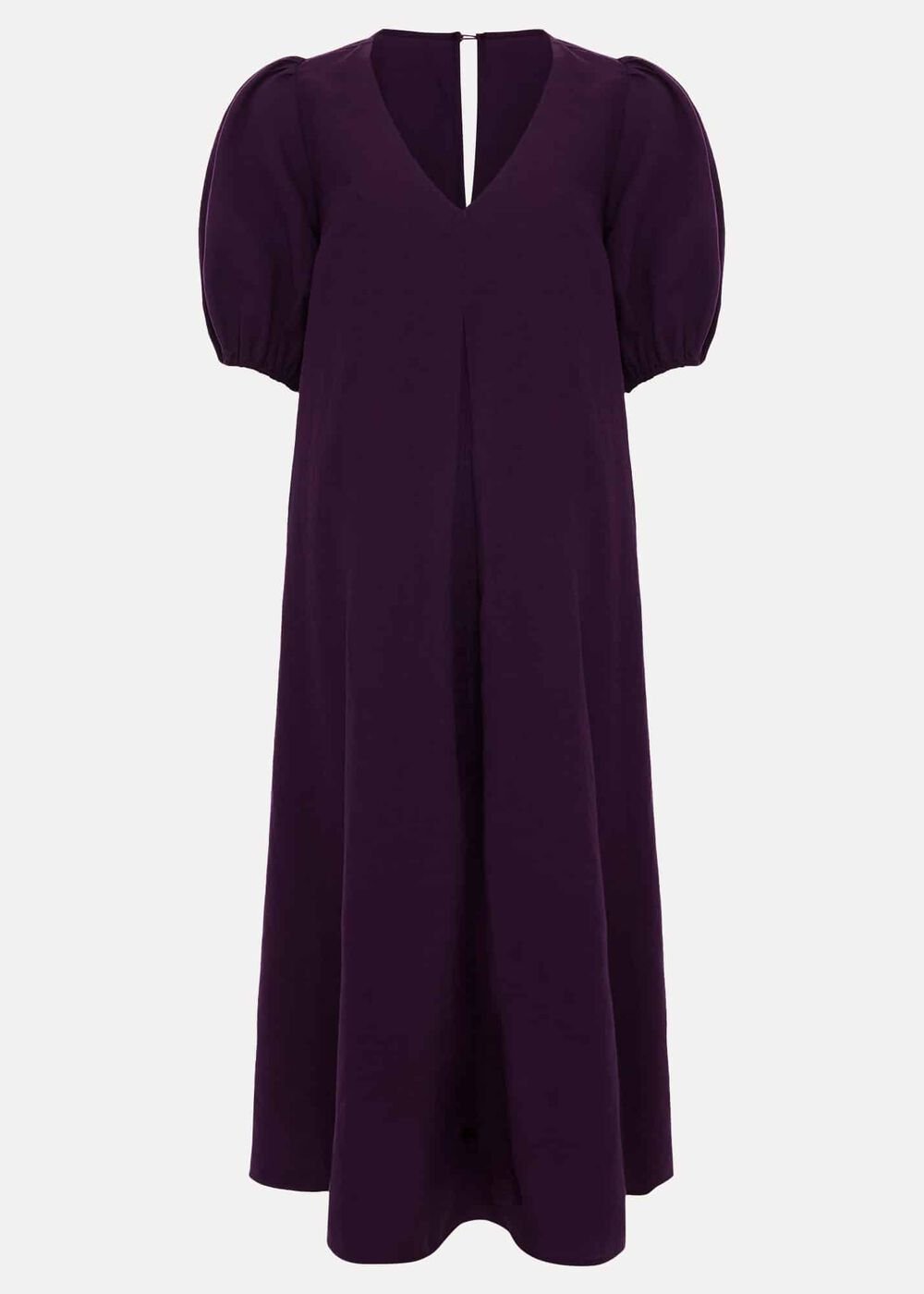 Lotty Puff Sleeve Midi Dress Purple