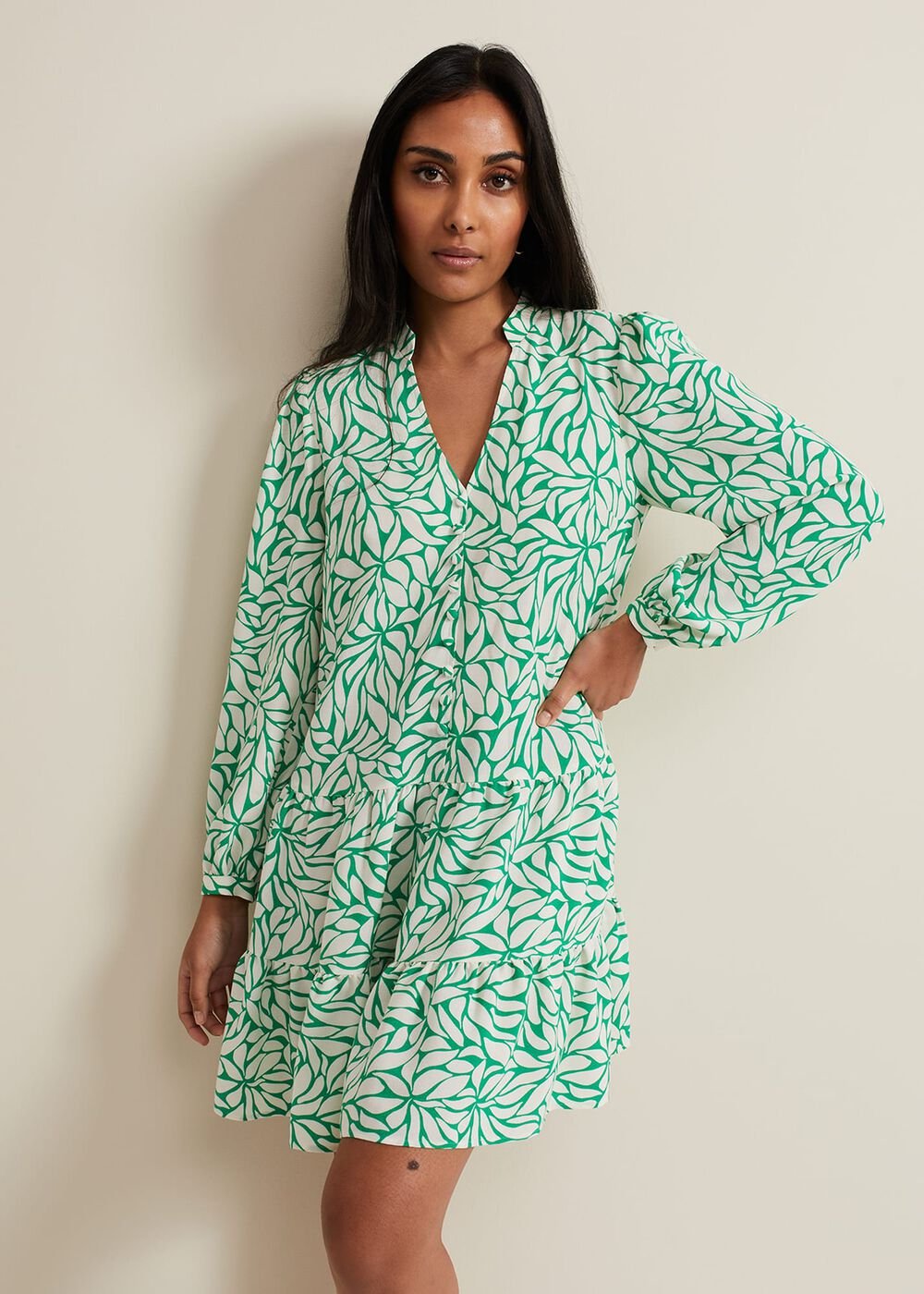 Petite Penele Swing Dress Green