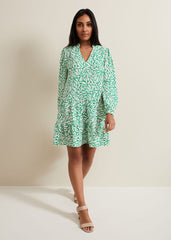 Petite Penele Swing Dress Green