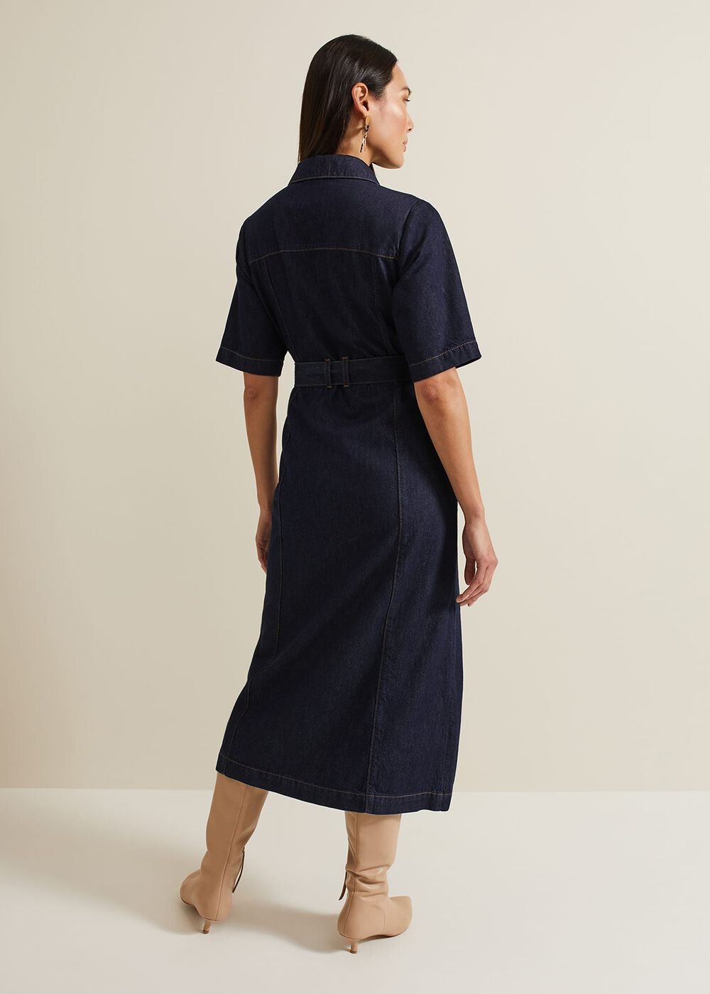 Sonny Denim Midi Dress Navy