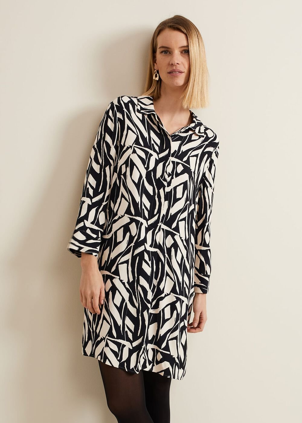 Ruby Geo Tunic Dress Black Multi