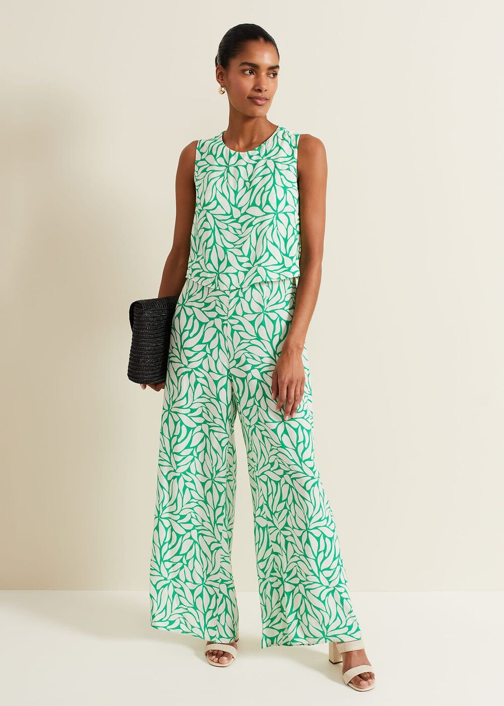 Aubrey Geo Jumpsuit Green
