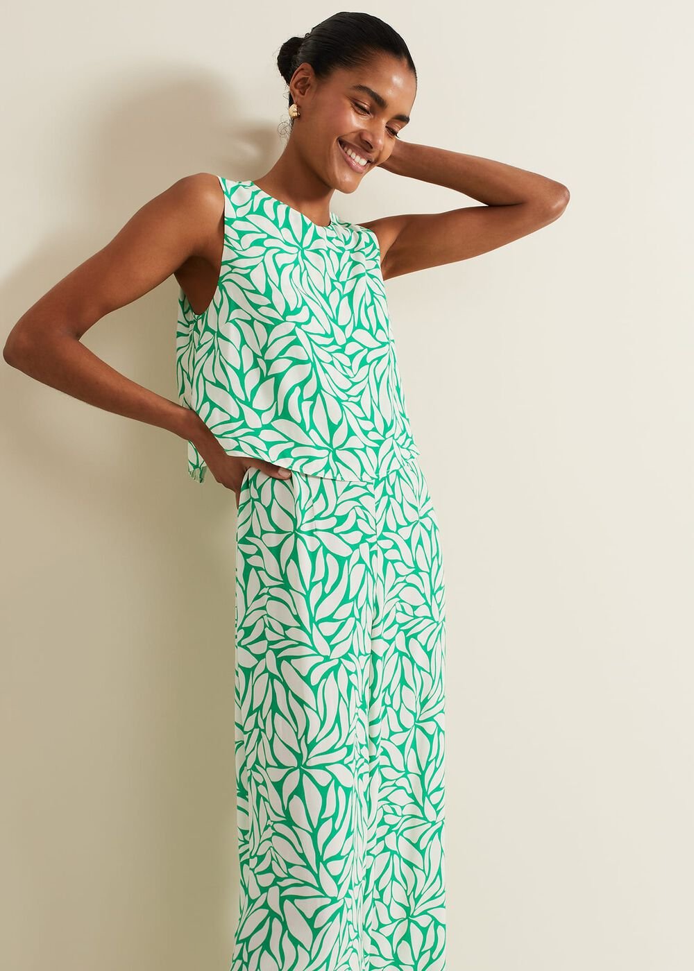 Aubrey Geo Jumpsuit Green