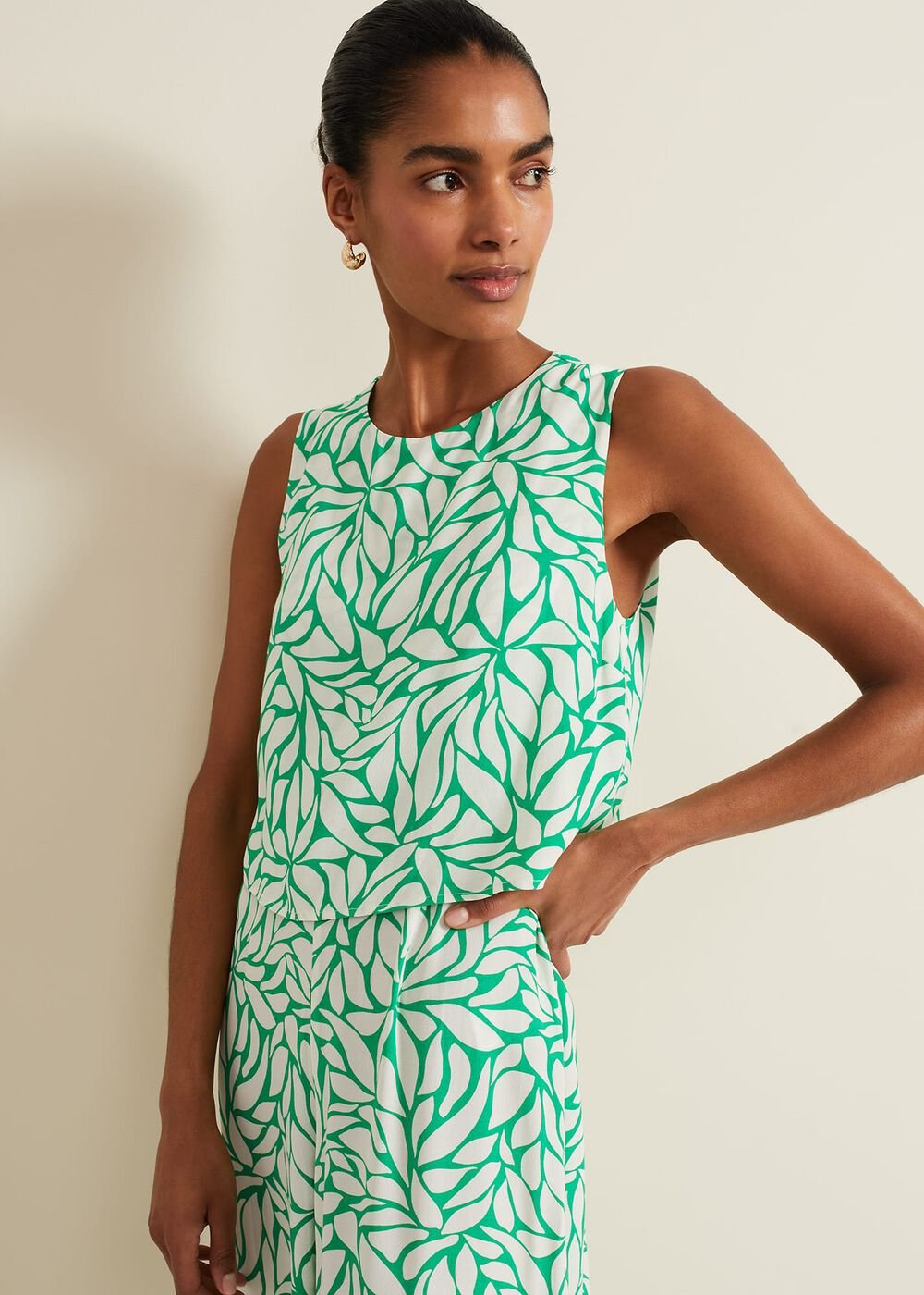 Aubrey Geo Jumpsuit Green