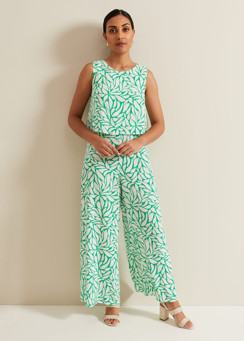 Petite Aubrey Geo Jumpsuit Green