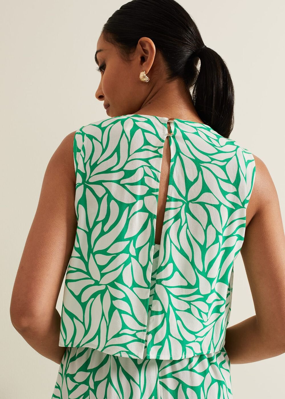Petite Aubrey Geo Jumpsuit Green
