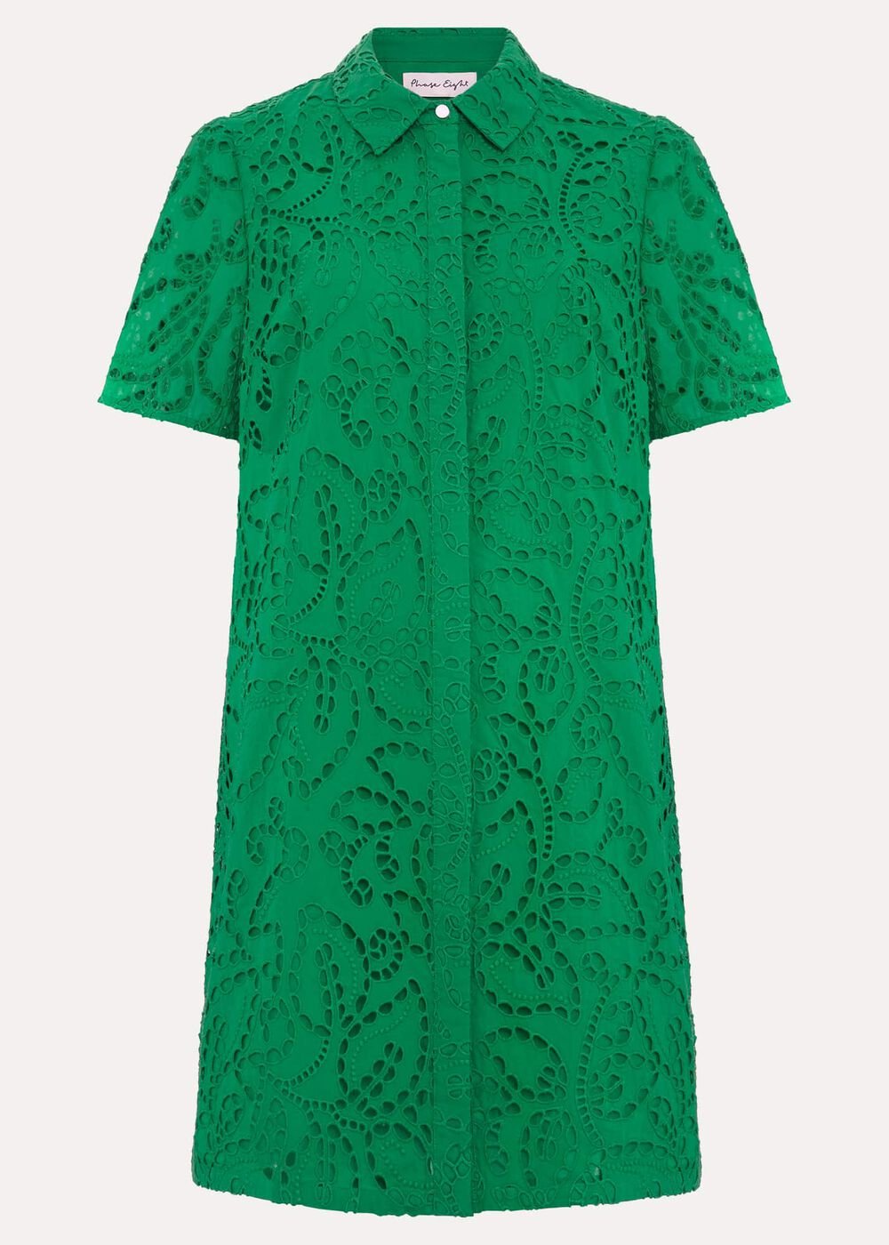 Nicky Broderie Swing Dress Green
