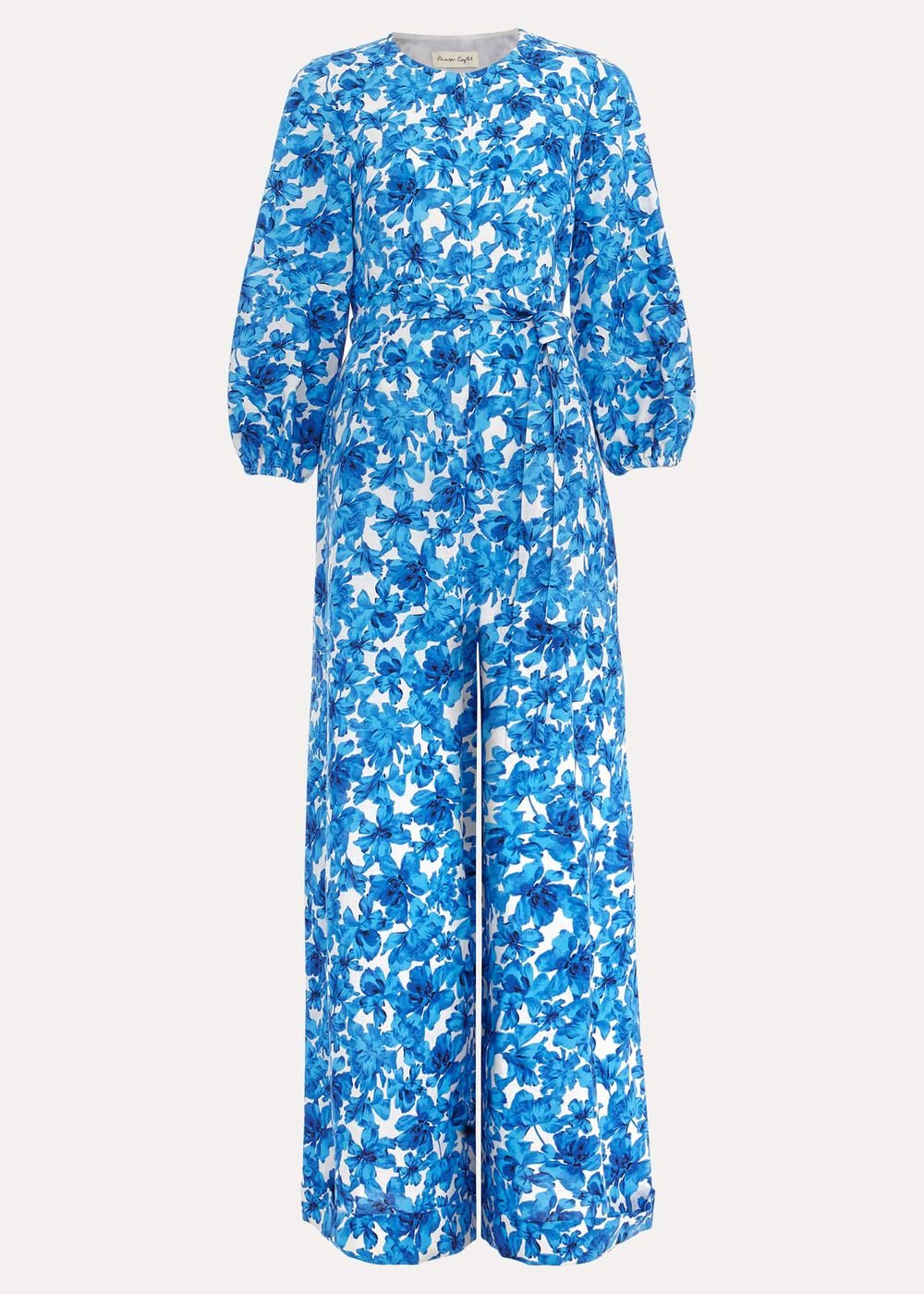 Rosey Floral Zip Jumpsuit Blue