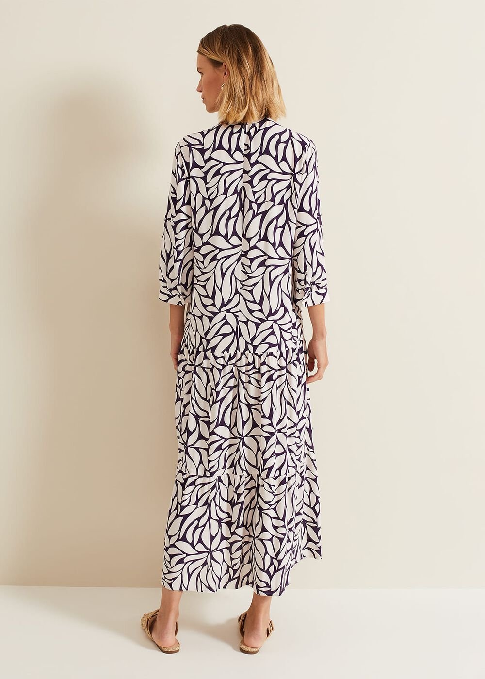 Penele Geo Midi Dress Purple