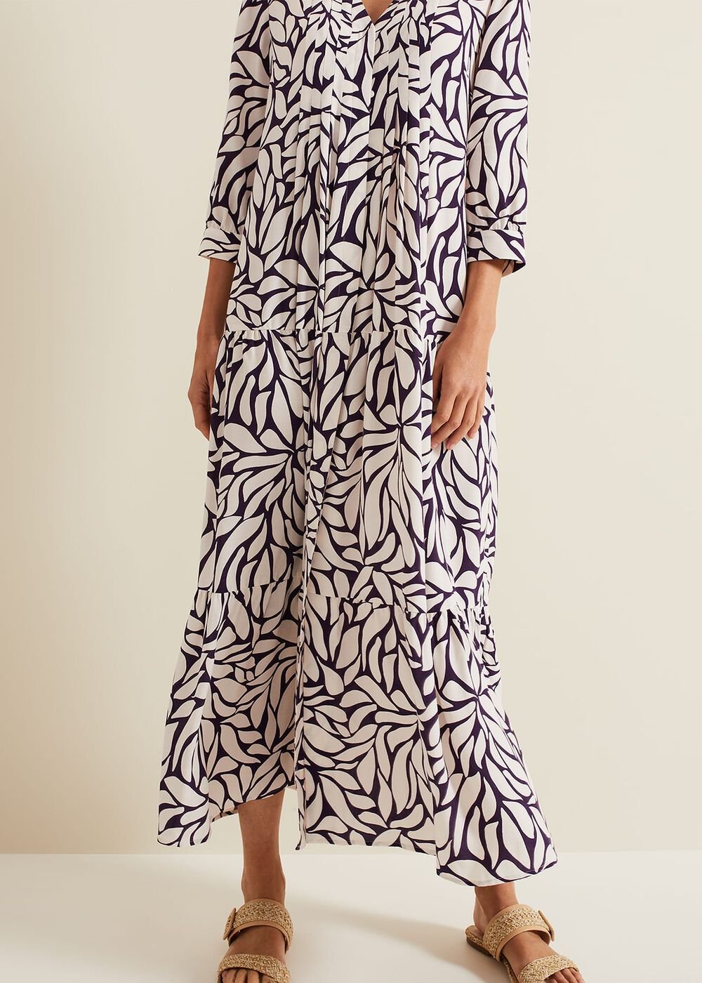 Penele Geo Midi Dress Purple