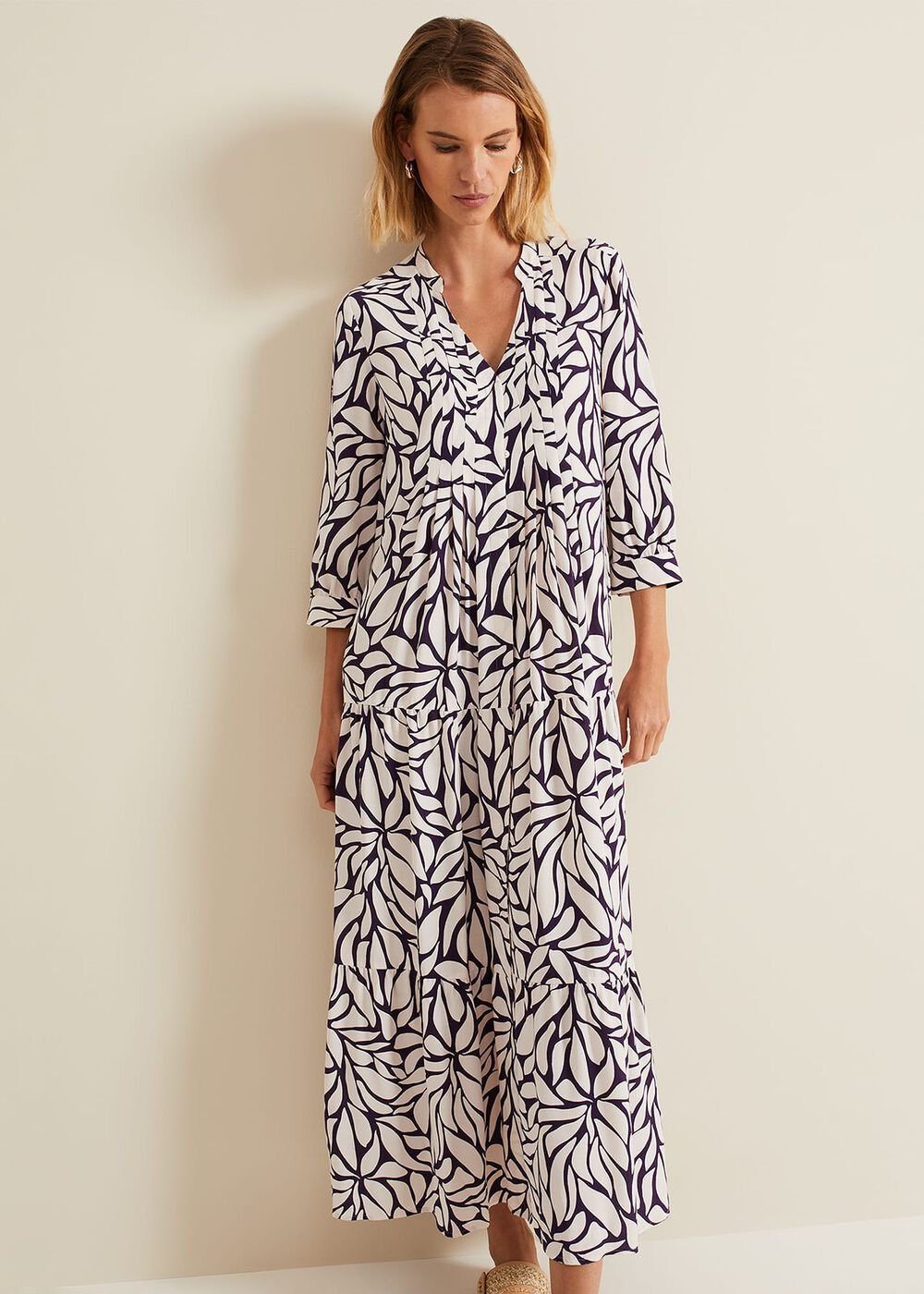 Penele Geo Midi Dress Purple