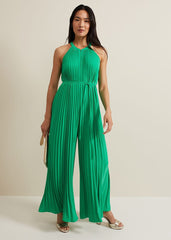 Brea Green Pleat Jumpsuit Green