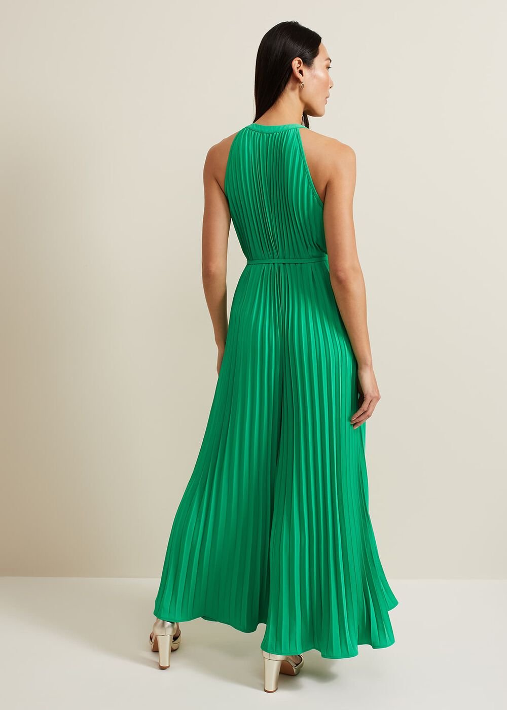 Brea Green Pleat Jumpsuit Green