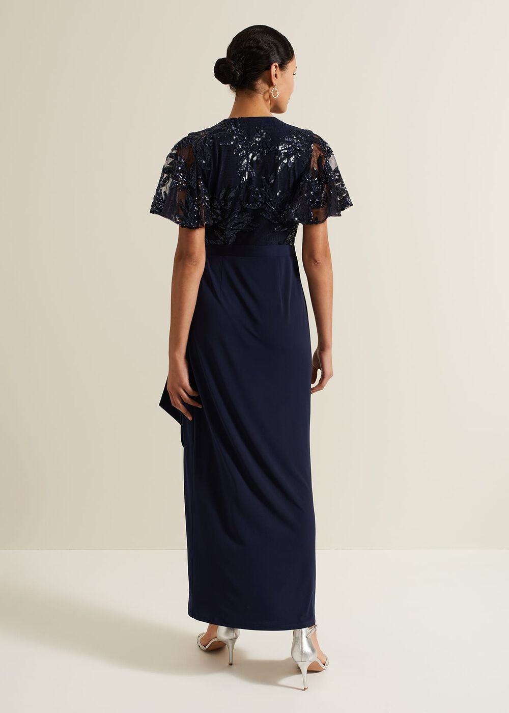 Minty Sequin Bodice Maxi Dress Navy