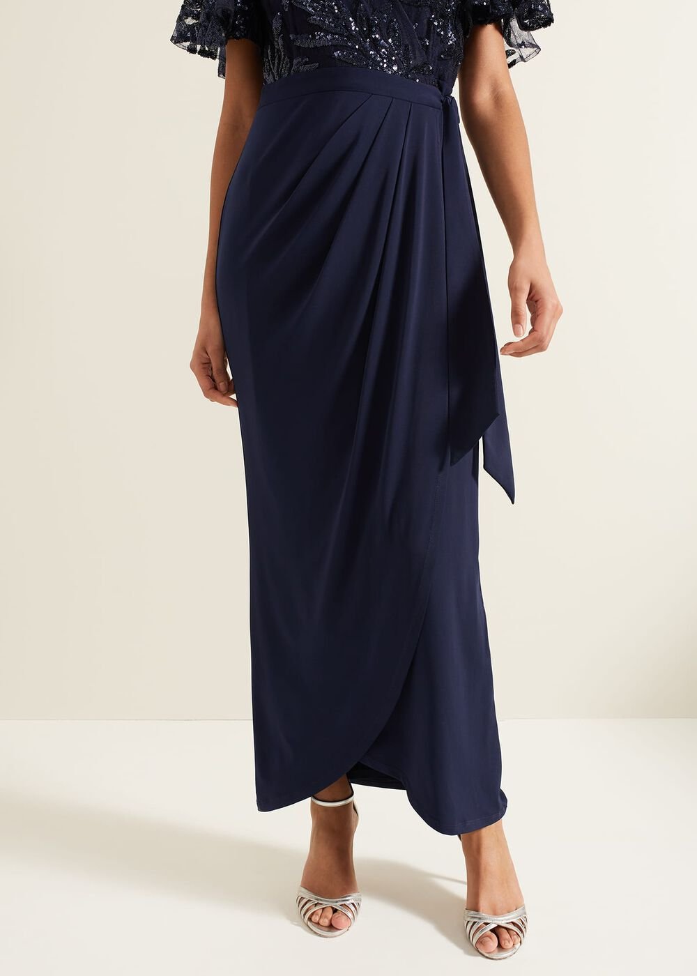 Minty Sequin Bodice Maxi Dress Navy