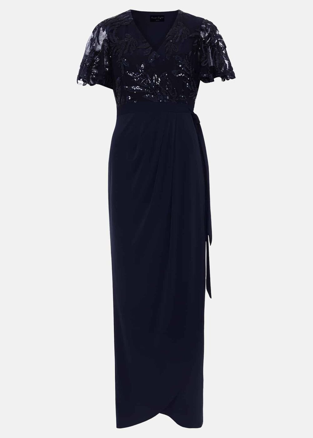 Petite Minty Sequin Bodice Maxi Dress Navy