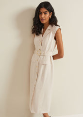 Kristal Utility Midi Dress Cream