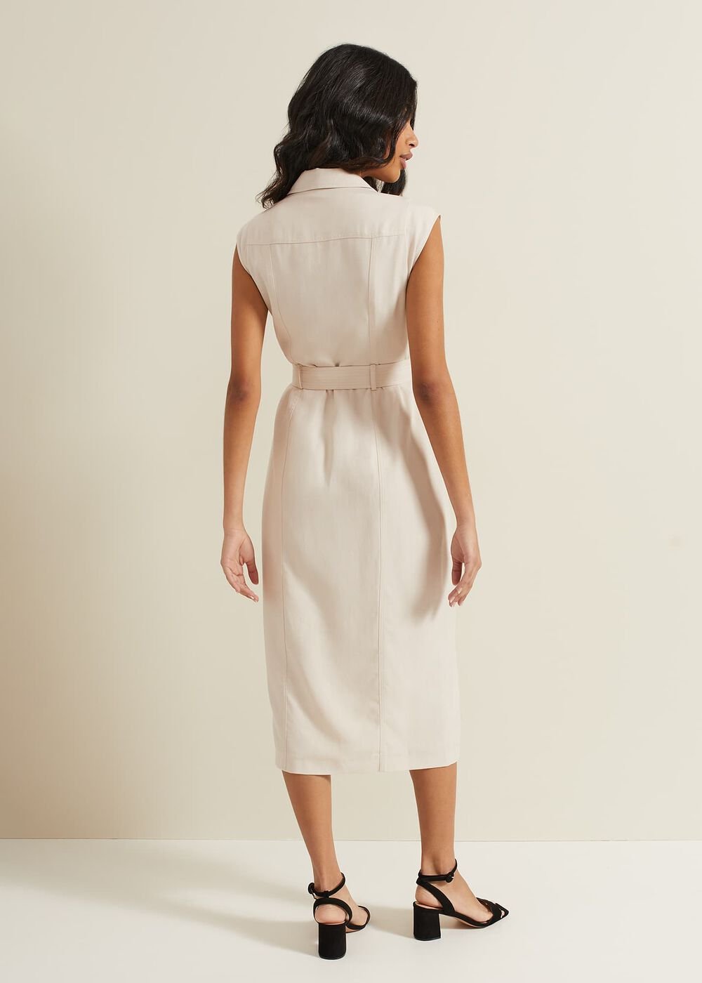 Kristal Utility Midi Dress Cream