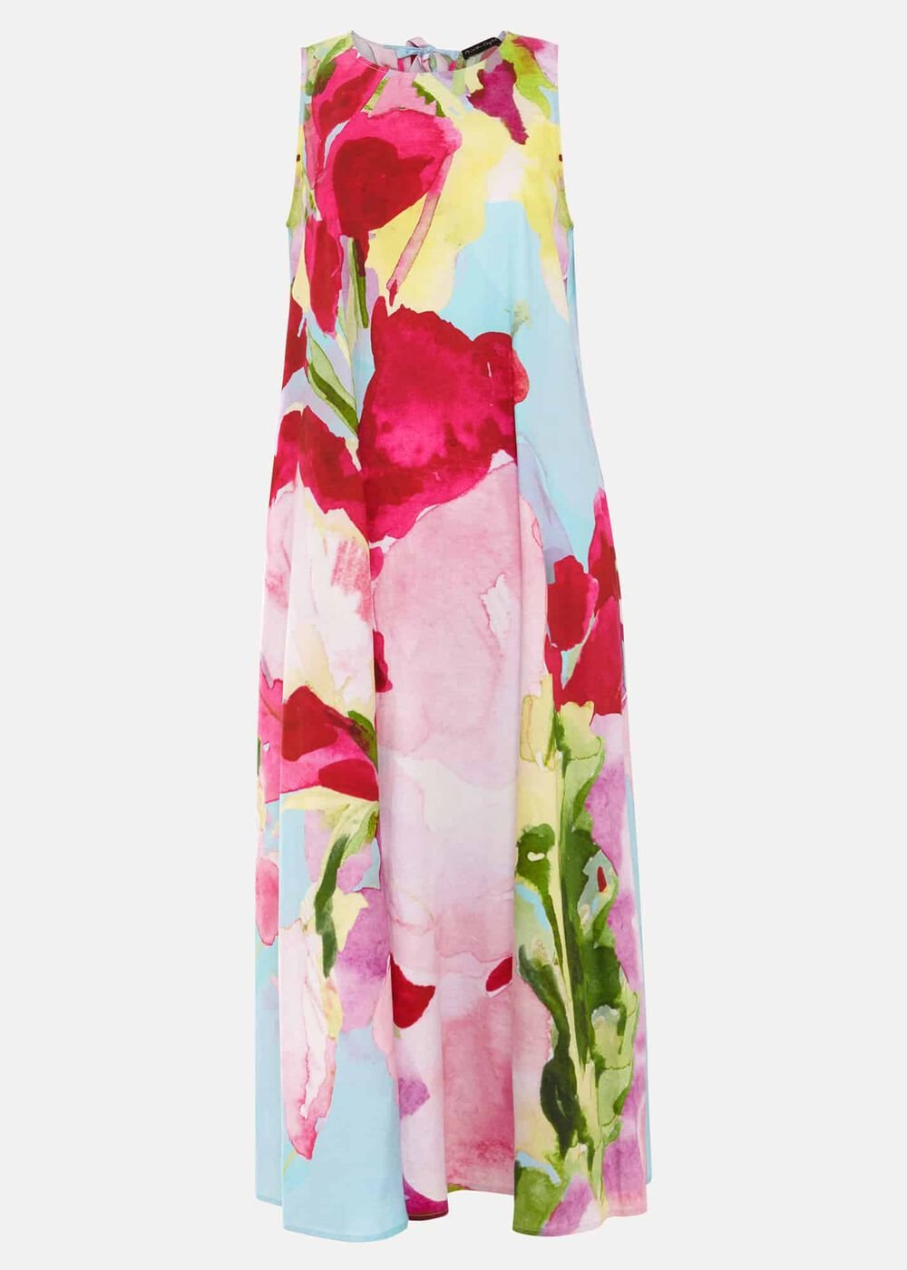 Leila Cotton Floral Midi Dress Pink