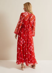 Tatianna Check Maxi Dress Red