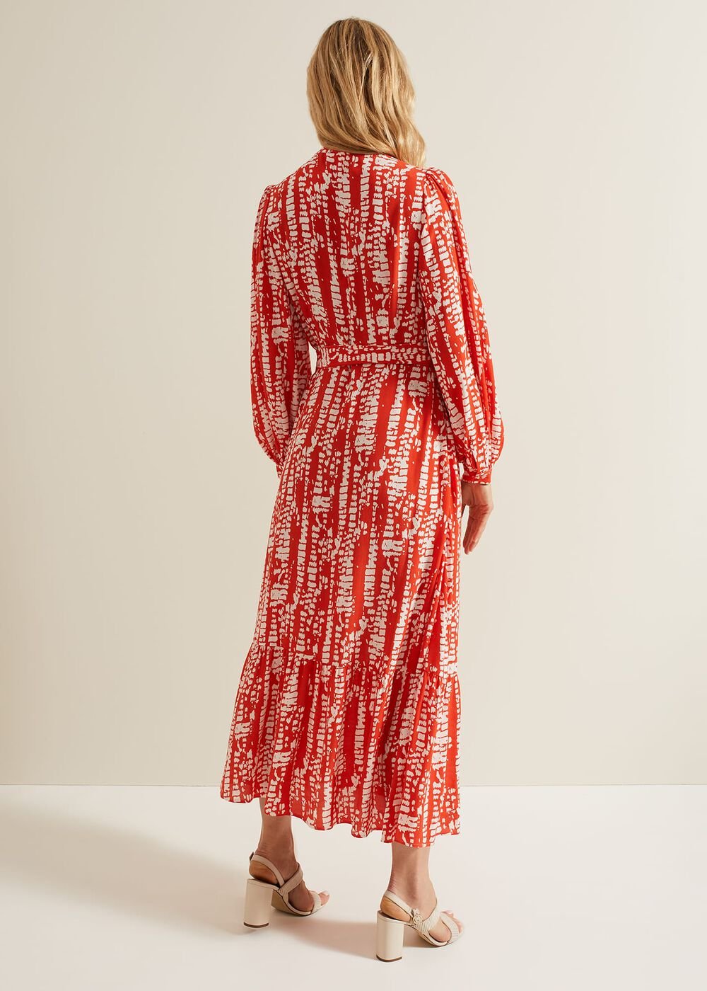 Louisa Abstract Maxi Dress Red