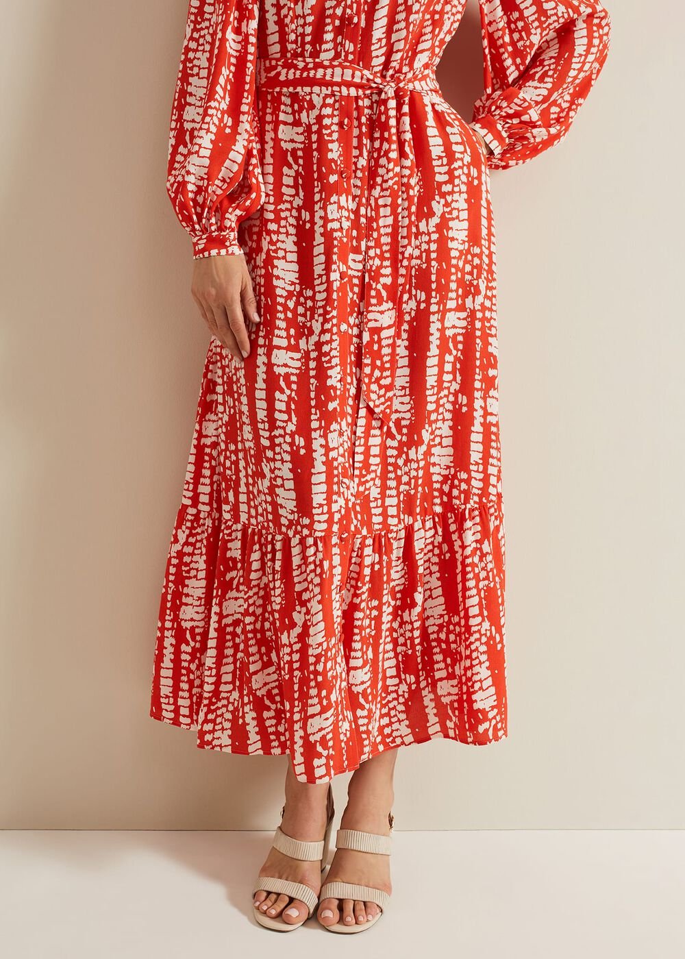 Louisa Abstract Maxi Dress Red