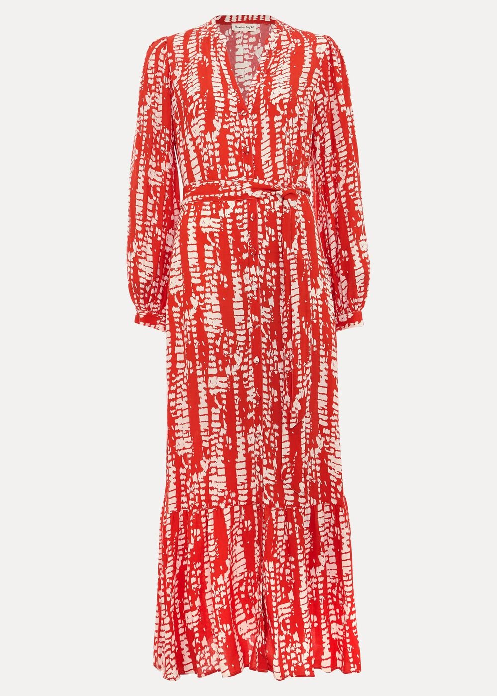 Louisa Abstract Maxi Dress Red
