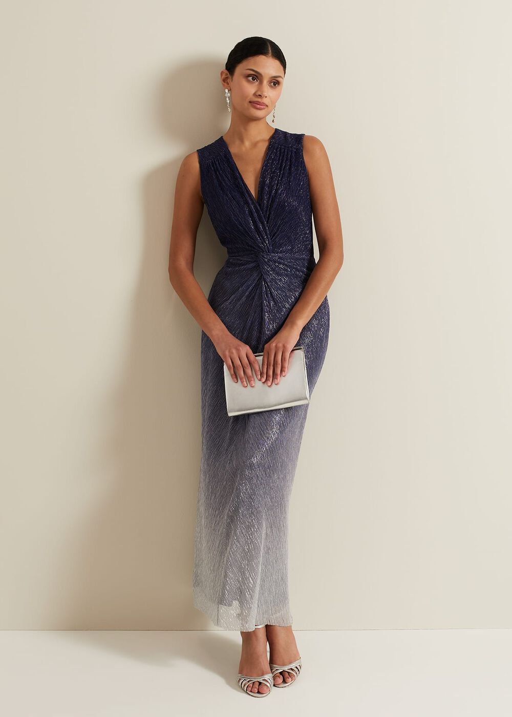 Sara Metallic Jersey Maxi Dress Multi-Coloured