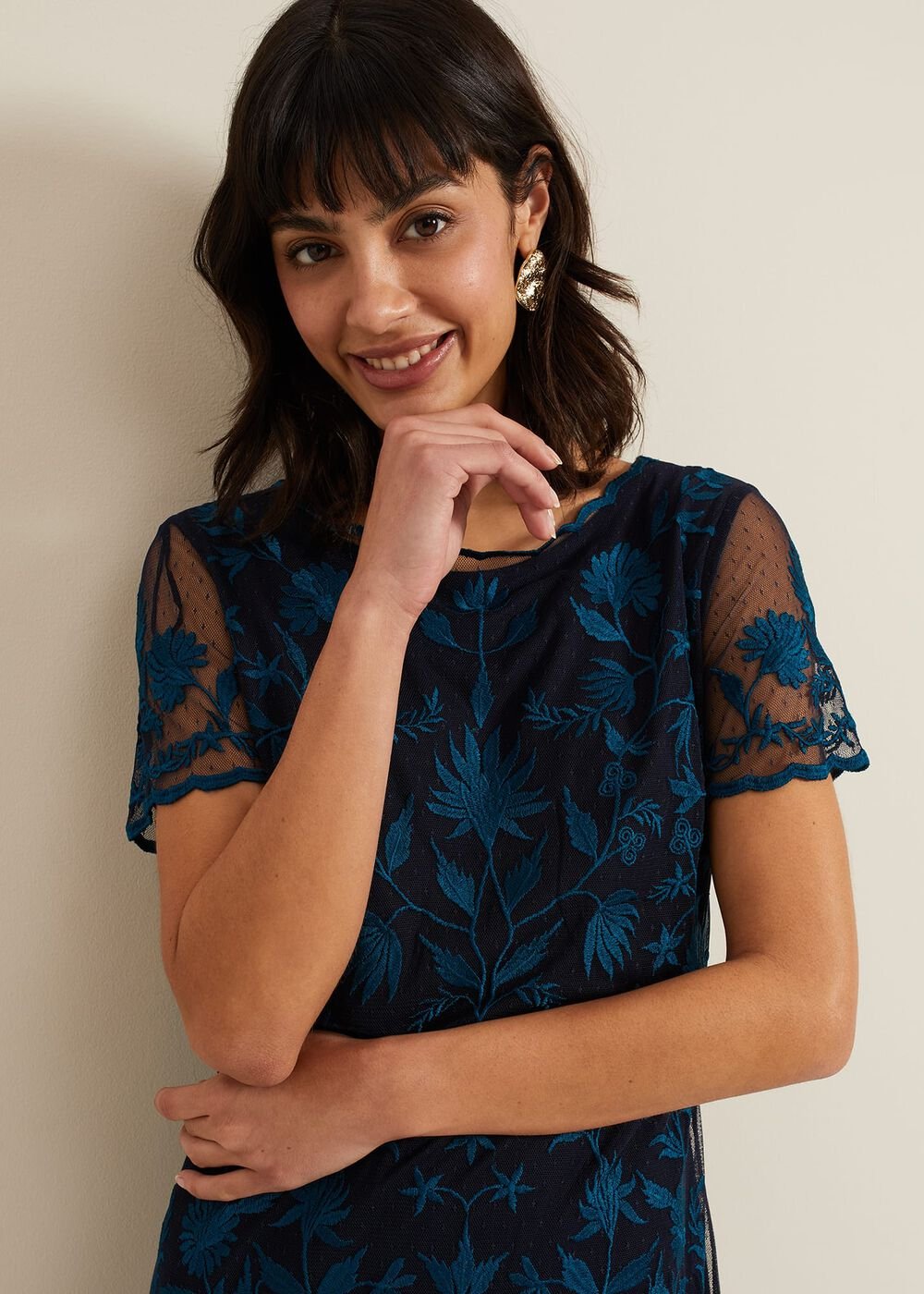 Shelby Embroidered Dress Multi-Coloured