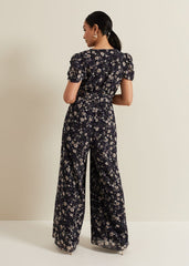 Petite Helene Floral Print Jumpsuit Multi-Coloured