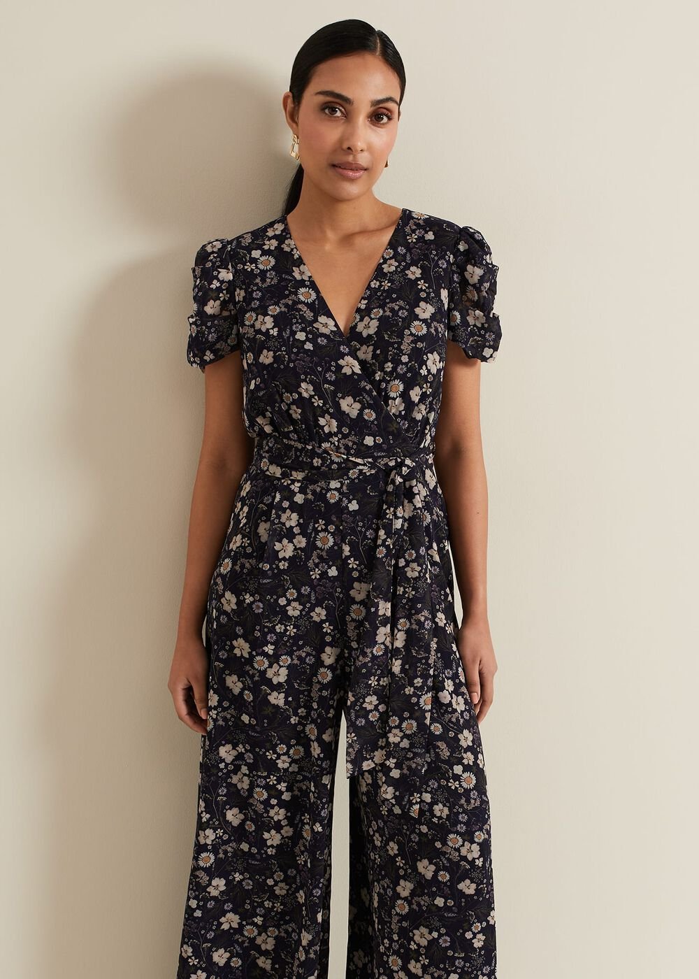 Petite Helene Floral Print Jumpsuit Multi-Coloured