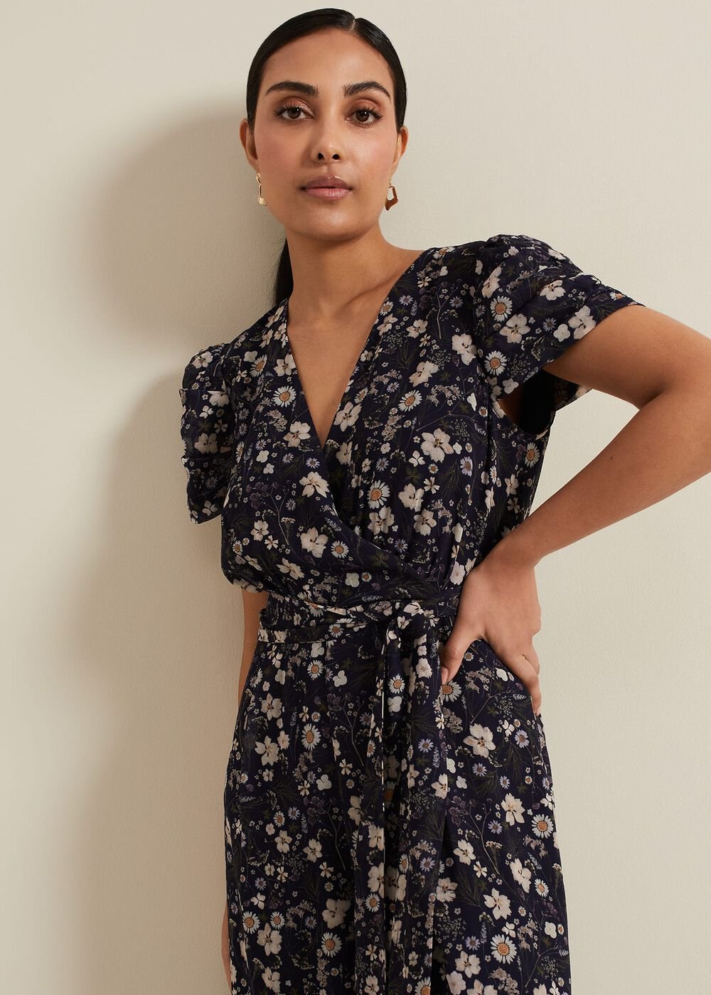 Petite Helene Floral Print Jumpsuit Multi-Coloured