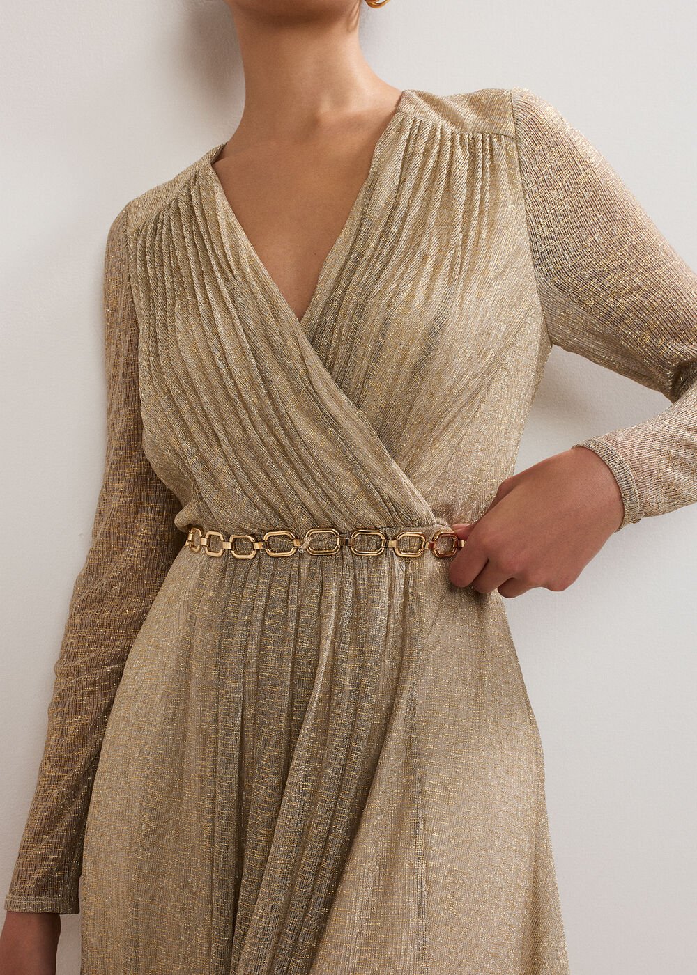 Masie Metallic Jersey Maxi Dress Gold