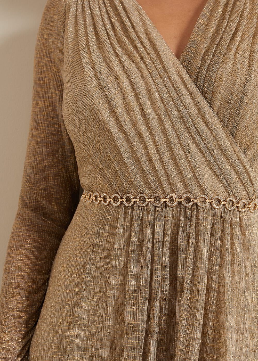Petite Masie Metallic Jersey Maxi Dress Gold