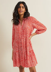 Carrie Abstract Swing Dress Red