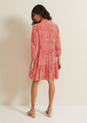 Carrie Abstract Swing Dress Red