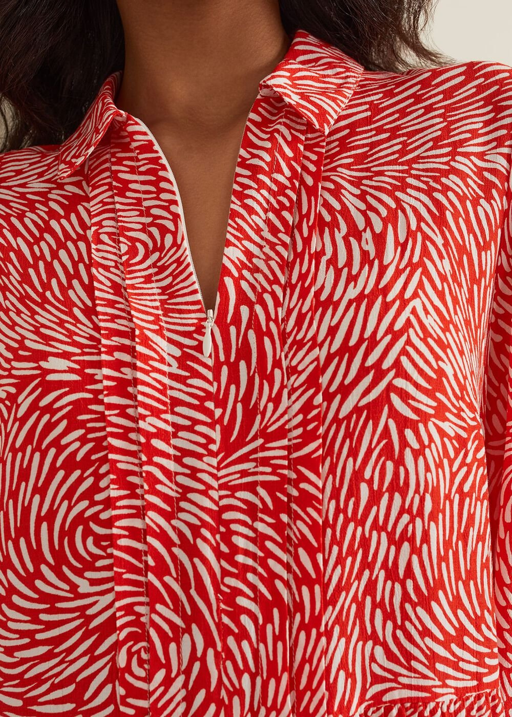 Carrie Abstract Swing Dress Red