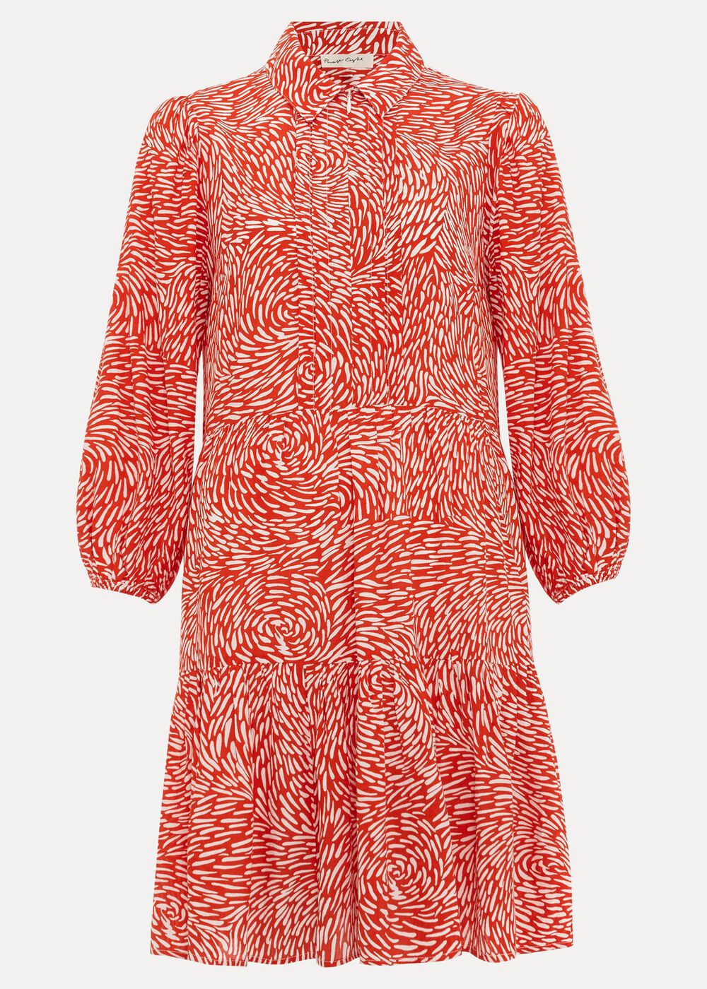 Carrie Abstract Swing Dress Red