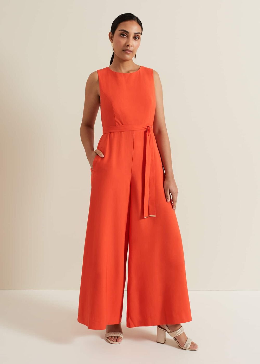 Petite Marta Red Culotte Jumpsuit Red